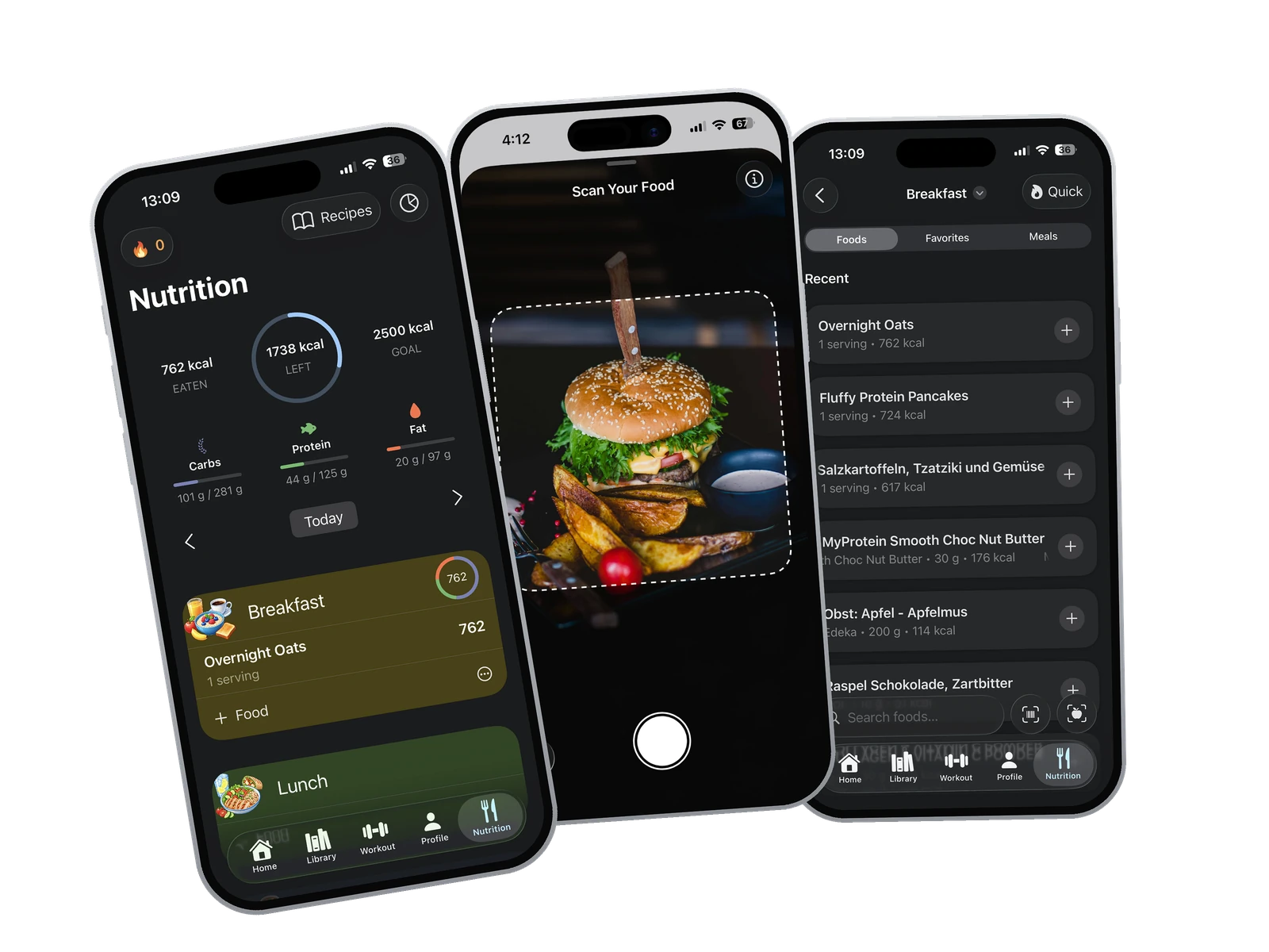 Kalorien- und Lebensmitteltracking in der GymEvo App