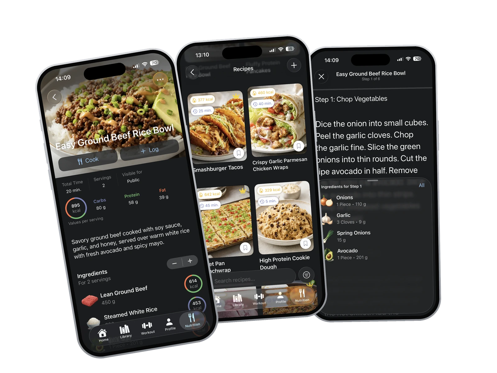 Fitness-Rezepte, Rezeptdetails und Kochmodus in der GymEvo App